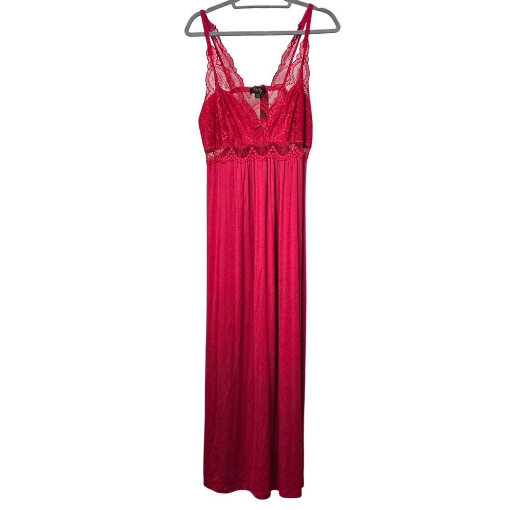 Thalia‎ Sodi Red Lace Maxi Dress Lingerie Nightgown Whimsygoth Babydoll Sexy XL